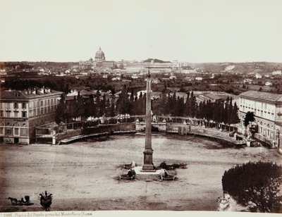 Vista da Piazza del Popolo desde Pincio (ou Colina Pinciano), Roma de Giorgio Sommer