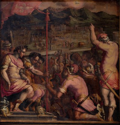 Fundação de Florentia, um assentamento romano, 1563-1565 de Giorgio Vasari
