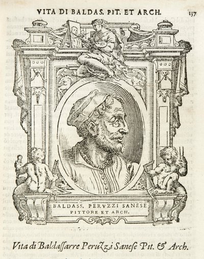 Milão, Biblioteca Braidense, Vite de piv excellent, Giorgio Vasari 1568, Baldassarre Peruzzi de Giorgio Vasari