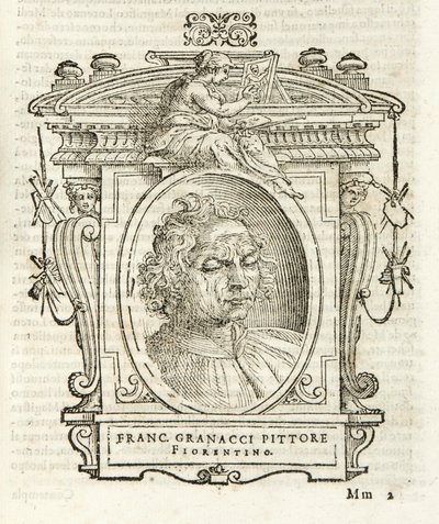 Milão, Biblioteca Braidense, Vite de piv excellent, Giorgio Vasari 1568, Francesco Granacci de Giorgio Vasari