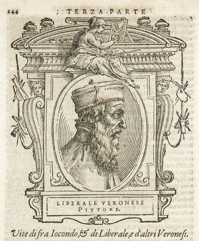 Milão, Biblioteca Braidense, Vite de piv excellent, Giorgio Vasari 1568, Liberal de Jacopo da Verona de Giorgio Vasari