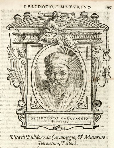 Milão, Biblioteca Braidense, Vite de piv excellent, Giorgio Vasari 1568, Polidoro da Caravaggio de Giorgio Vasari