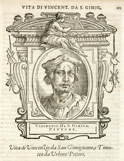 Milão, Biblioteca Braidense, Vite de piv excellent, Giorgio Vasari 1568, Vincenzo Tamagni de San Gininiano de Giorgio Vasari
