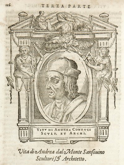 Milão, Biblioteca Braidense, Vite de piv excellent, Giorgio Vasari 1568, Andrea Contucci de Giorgio Vasari