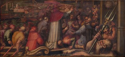 Papa Eugênio IV desembarca em Leghorn para se refugiar em Florença, 1563-1565 de Giorgio Vasari
