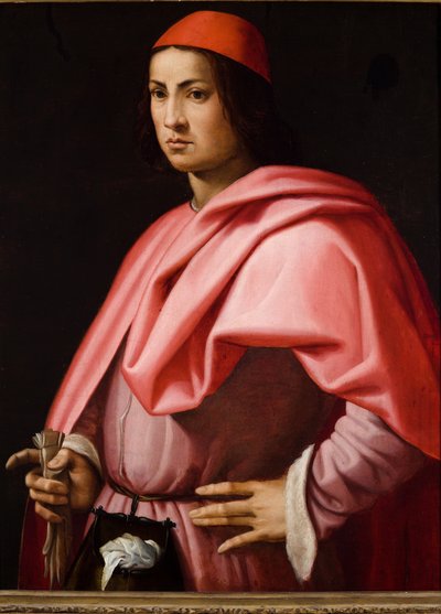 Retrato de um cavalheiro florentino (óleo a bordo (óleo sobre prancha de álamo) de Giorgio Vasari