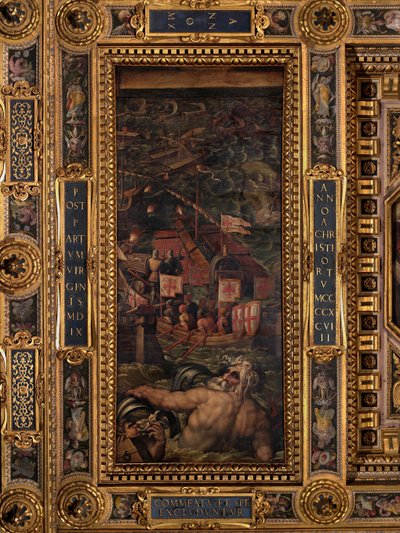 Batalha marítima entre florentinos e pisanos de Giorgio Vasari