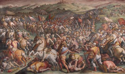 A Batalha de Marciano em Val di Chiana, 1570-1571 de Giorgio Vasari