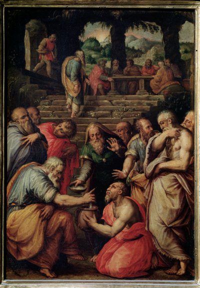 O Profeta Eliseu - óleo sobre painel, c.1566 de Giorgio Vasari