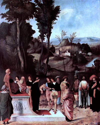 Inglês: Moisés submetido a uma prova de fogo de Giorgione