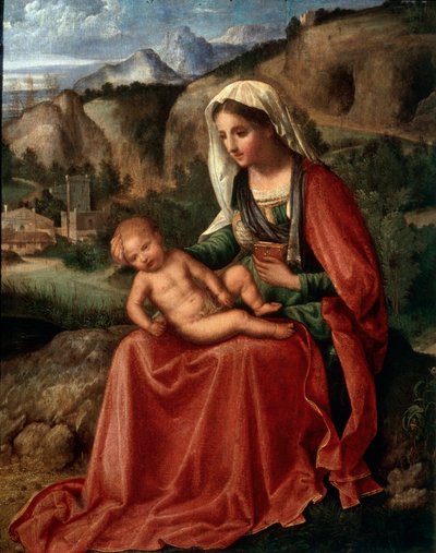 A Virgem e o Menino em uma Paisagem, c1503 de Giorgione da Castelfranco