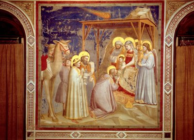 Adoração dos Reis Magos, Capela dos Scrovegni, Pádua, c.1305 (fresco) de Giotto (c.1266 1337)