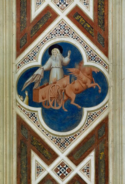 Elias sendo levado para o céu, Detalhe da Vida e Paixão de Cristo, por Giotto de Giotto (c.1266 1337)