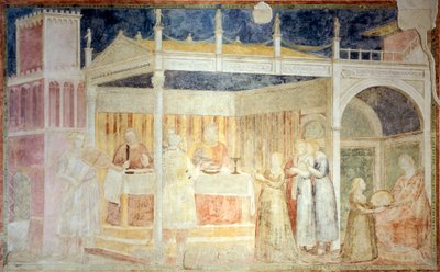 Itália, Florença, Basílica de Santa Croce, Capela de Peruzzi, Festa de Herodes, detalhe de Histórias de São João Batista de Giotto (c.1266 1337)