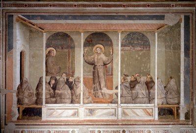 São Francisco aparece a um capítulo em Arles durante a predicação de Santo Antônio de Pádua (Fresco de Giotto (c.1266 1337)