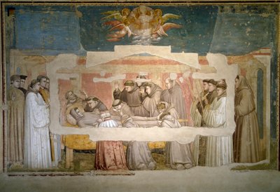 O funeral de São François de Assis. A verificação do estigma. Pintura de Giotto di Bondone (1267? 1337) de Giotto (c.1266 1337)