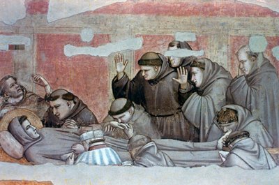 Morte de São Francisco e Inspeção de Estigmas, c1320 de Giotto di Bondone