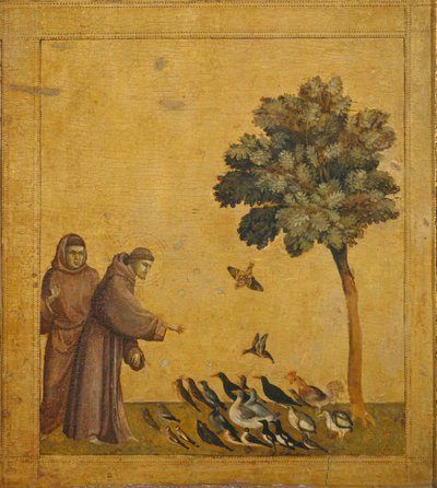 Saint Francois prechant aux oiseaux - São Francisco pregando aos pássaros ... de Giotto di Bondone (style of)