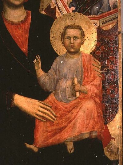 Christ Child da Madonna e da Criança Enthroned: de Giotto di Bondone