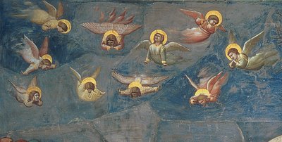 Detalhe de putti do lamento de Cristo, c.1305 de Giotto di Bondone