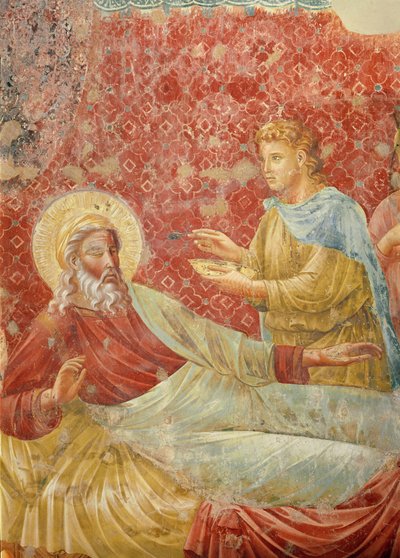 Isaque rejeita Esaú, detalhe de Isaac e Esaú, c.1288 (detalhe de 350996) de Giotto di Bondone