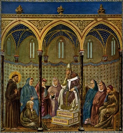 São Francisco de Assis prega ao Papa Honório III de Giotto di Bondone