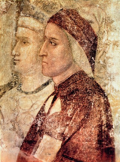 Paraíso, detalhe de Dante Alighieri (1265-1321) c.1336 de Giotto di Bondone school of Giotto di Bondone school of