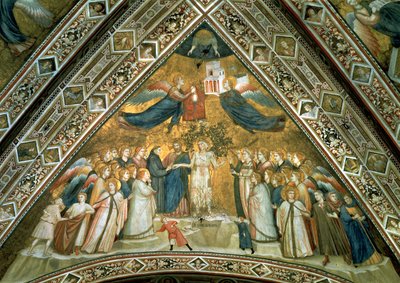 O casamento místico de São Francisco com a Santa Pobreza de Giotto di Bondone school of Giotto di Bondone school of