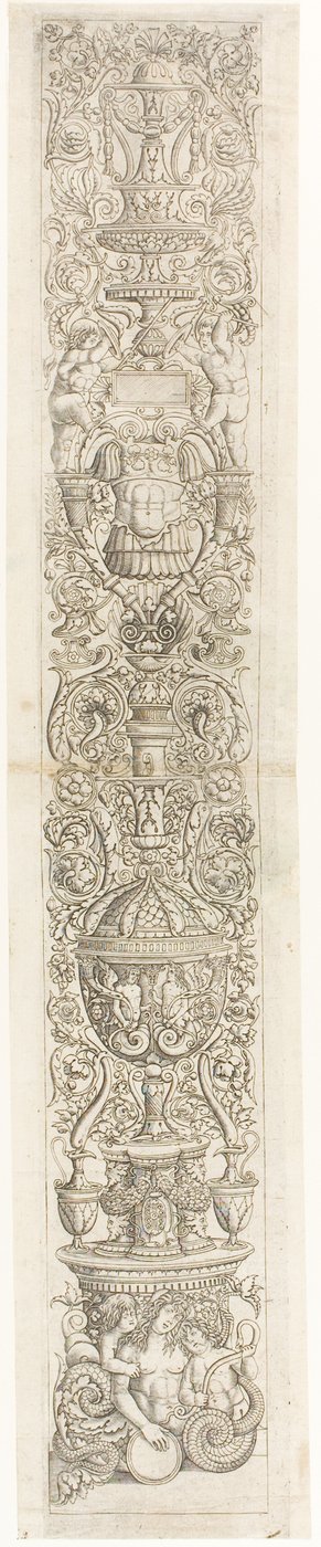 Nereida Montada por Duas Crianças, placa seis de Doze Painéis Ornamentais de Giovan Pietro Birago