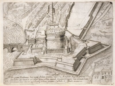 O túmulo de Adriano, de "Cosmo Medici Duci florentinor", publicado em 1569 de Giovanantonio Dosio