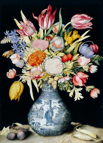 Jarra de porcelana chinesa com flores (aguarela) de Giovanna Garzoni