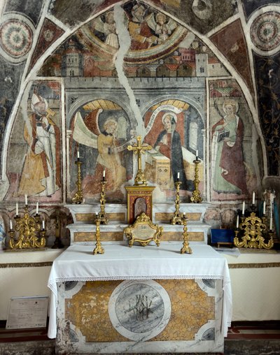 A Anunciação, Capela da Anunciação, c. 1470 (fresco) de Giovanni (attr. to) Baleison