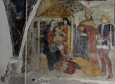 Os frescos da capela da Anunciação, Tende, cerca de 1470 (fresco) de Giovanni (attr. to) Baleison