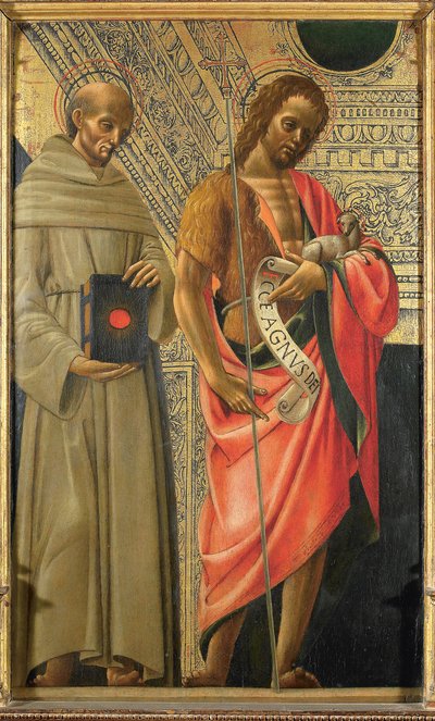 São Bernardino de Siena e São João Batista, ca. 1485-1490. de Giovanni Ambrogio Bevilacqua