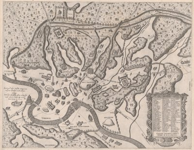 Espelho da Magnificência Romana: Roma Antiga e suas Colinas, do Oeste, 1582., 1582 de Giovanni Ambrogio Brambilla