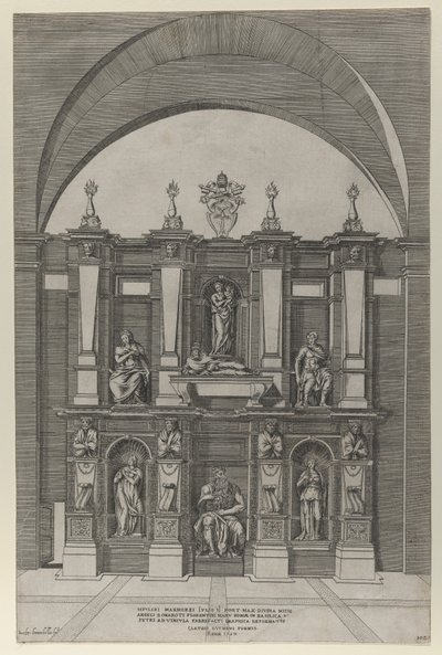 Espelho da magnificência romana: Sepulcro de Júlio II, 1582., 1582 de Giovanni Ambrogio Brambilla