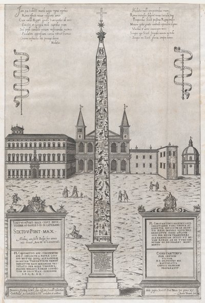 O Obelisco Egípcio de Constantino, 1589 de Giovanni Ambrogio Brambilla