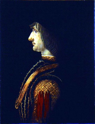 Retrato de um Homem (óleo sobre painel) de Giovanni Ambrogio de Predis