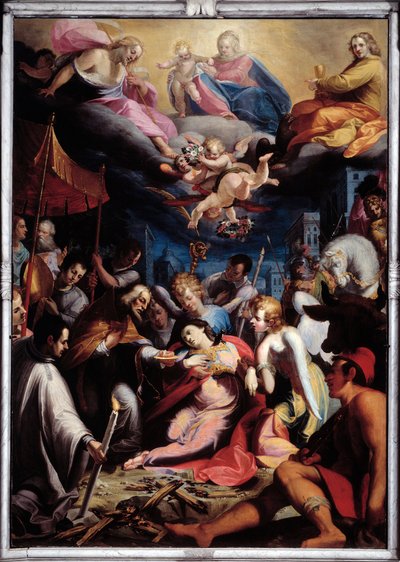Administração da Eucaristia a Santa Lúcia (pintura de Giovanni Andrea Ansaldo