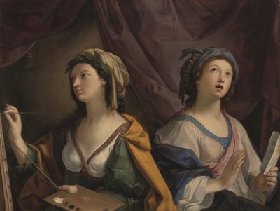Alegoria da pintura e da música (óleo sobre tela) de Giovanni Andrea Sirani