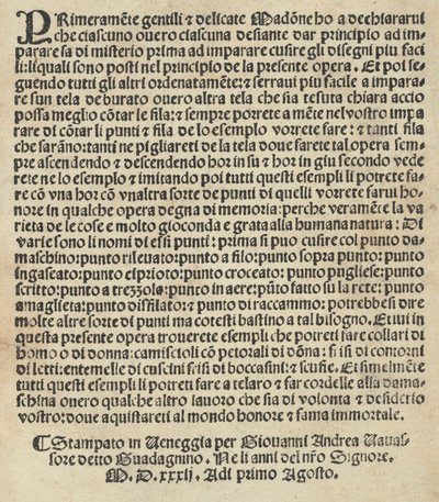 Espécime de Lauori ..., página 14 verso, 1 de agosto de 1532 de Giovanni Andrea Vavassore