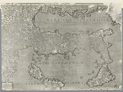 Mapa de Itália de Giovanni Andrea Vavassore
