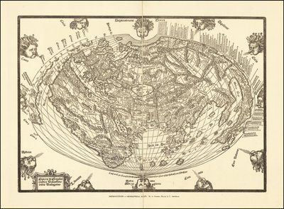 Mapa do mundo de 1540 de Giovanni Andrea Vavassore de Giovanni Andrea Vavassori