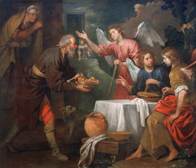 Abraão e os três anjos de Giovanni Andrea di Ferrari