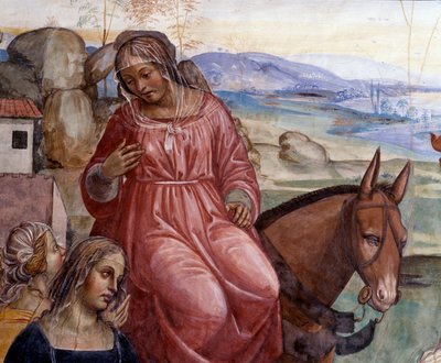 Bento deixou a casa de seu pai e foi a Roma para estudar Detalhe do servo de Benoit, Cyrilla - Fresco do cloitro realizado por Antonio Bazzi dit il Sodoma (1477-1549) relatando a vida de São Bento de Nursia (480 - 567) fundador da Ordem de Giovanni Antonio Bazzi Sodoma
