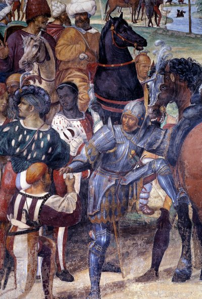 Como Benedito prevê a destruição do Monte Cassino Detalhe - afresco do claustro feito por Antonio Bazzi dit il Sodoma (1477 - 1549) relatando a vida de São Bento de Nursie (480 - 567) fou de Giovanni Antonio Bazzi Sodoma