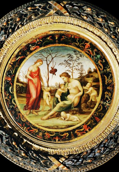 Vénus terrestre com Eros e Vénus celeste com Anteros e dois cupidos ... de Giovanni Antonio Bazzi Sodoma