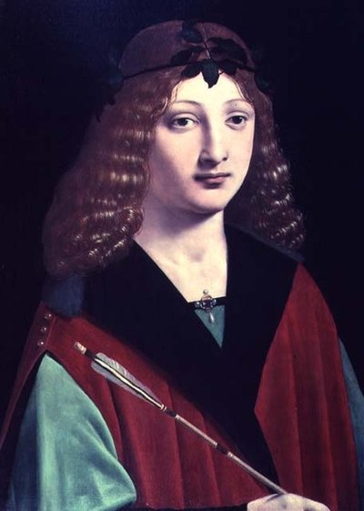Retrato de um menino com uma seta (painel) de Giovanni Antonio Boltraffio