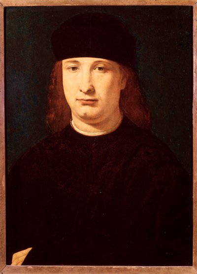 Retrato do poeta italiano Girolamo Casio (óleo sobre madeira, c.1500-1520) de Giovanni Antonio Boltraffio
