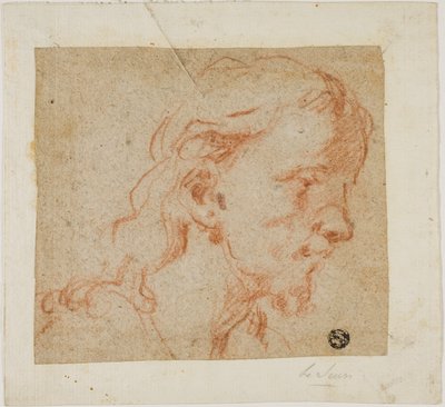 Cabeça de Cristo, em perfil de três quartos, à direita de Giovanni Antonio Guardi